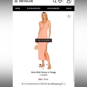 Nico Midi Dress in Tangy, L*SPACE, Size XS